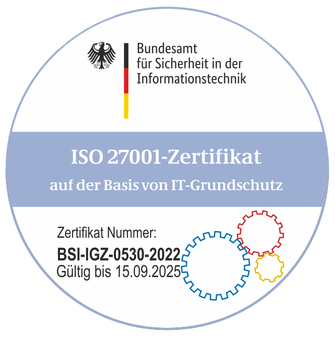 Zertifikat zu ISO 27001